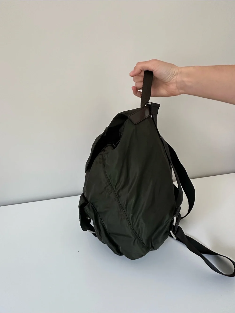 Prada Dark Green Nylon Backpack - Picture 9 of 9